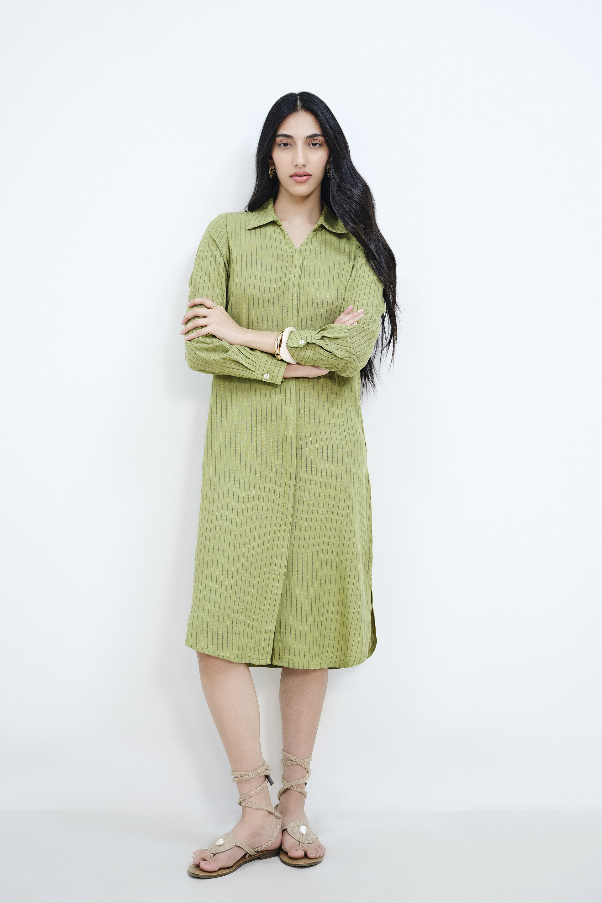 Soft Green Shirt Dress, Mint, image 2